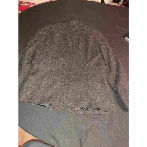 10 Petite Liz Claiborne Black White Dress Jacket Blazer - Picture 3 of 3